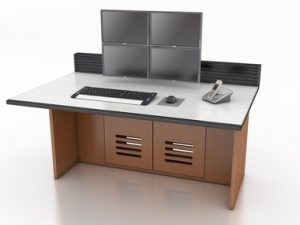 Command Watch sit stand adjustable control room console furniture