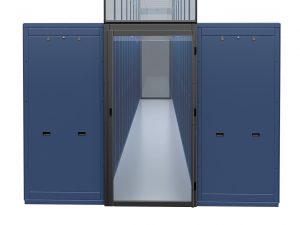 Single hinged containment door