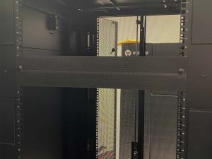 Individual blanking panel on black server